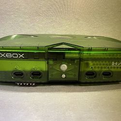 Rare original Xbox translucent green halo edition Xbox console