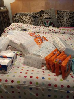 Baby diapers sizes two three and four and some six $5 a bag or $15 for three bags