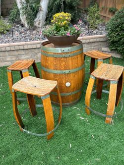 Wine Barrel Table and Chairs
