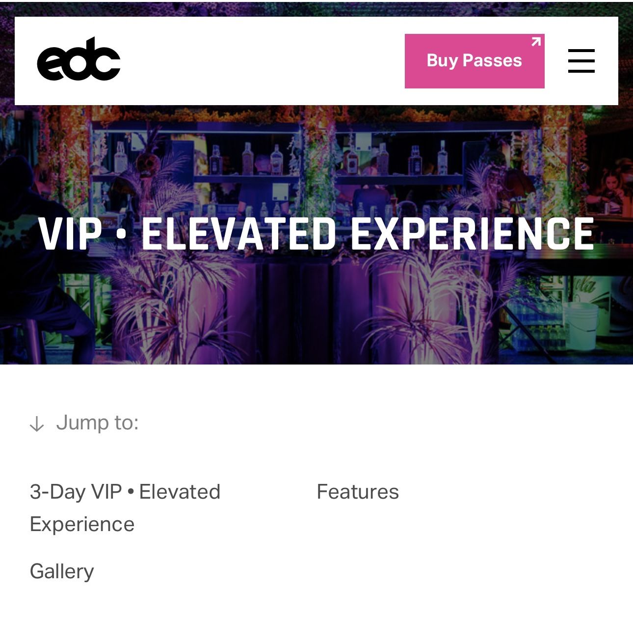 EDC VIP 3 Day tickets 