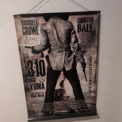 3:10 TO YUMA MOVIE POSTER D/S ORIGINAL  27x40 CHRISTIAN BALE RUSSELL CROWE