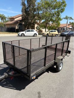 Utility Trailer 4x8x2  with NEW Pink in my name and NEW LED Lights with 4x2 ramp for easy loading of quads  or landscape or auto detailing equipment