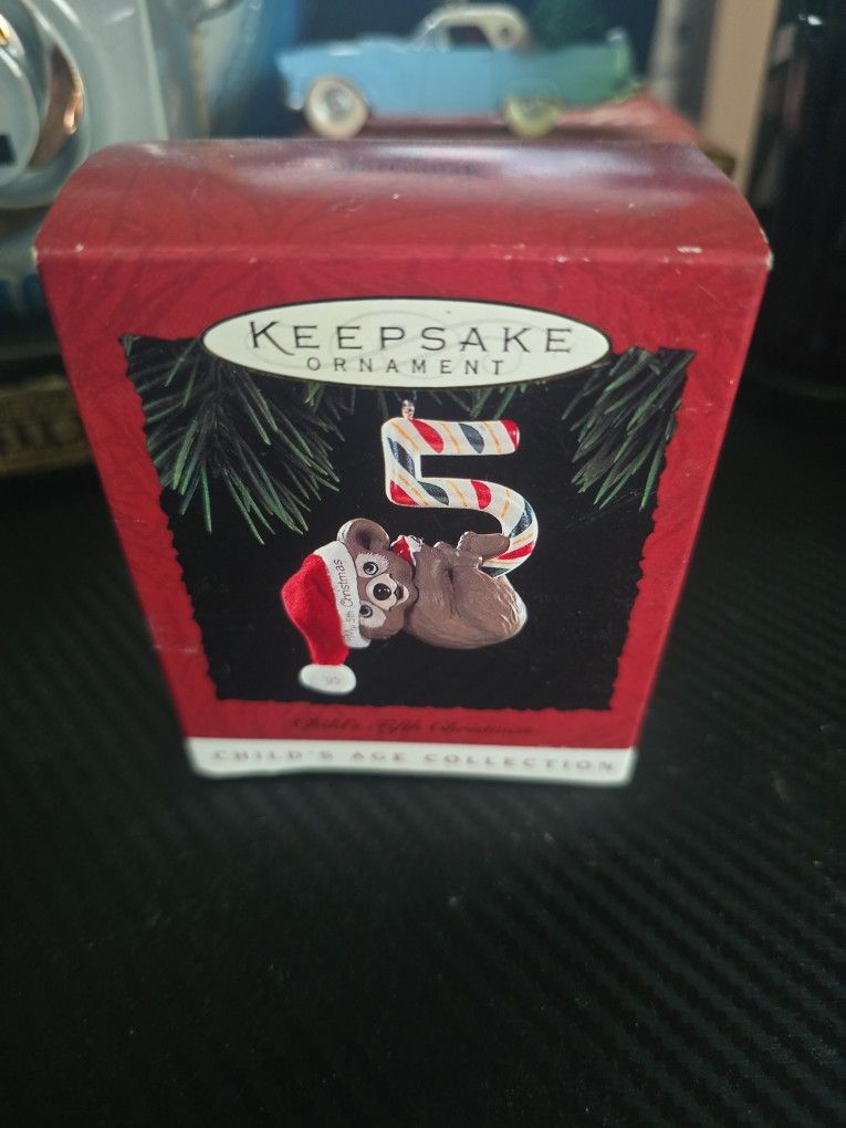 Hallmark 2005 Child's Fifth Christmas Keepsake Ornament Teddy Bear