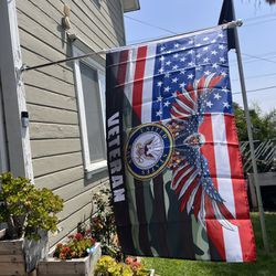 Navy Veteran Flag Size 3ftx5ft 