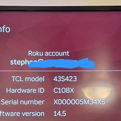 TCL 43" Roku TV - Lightly Used.