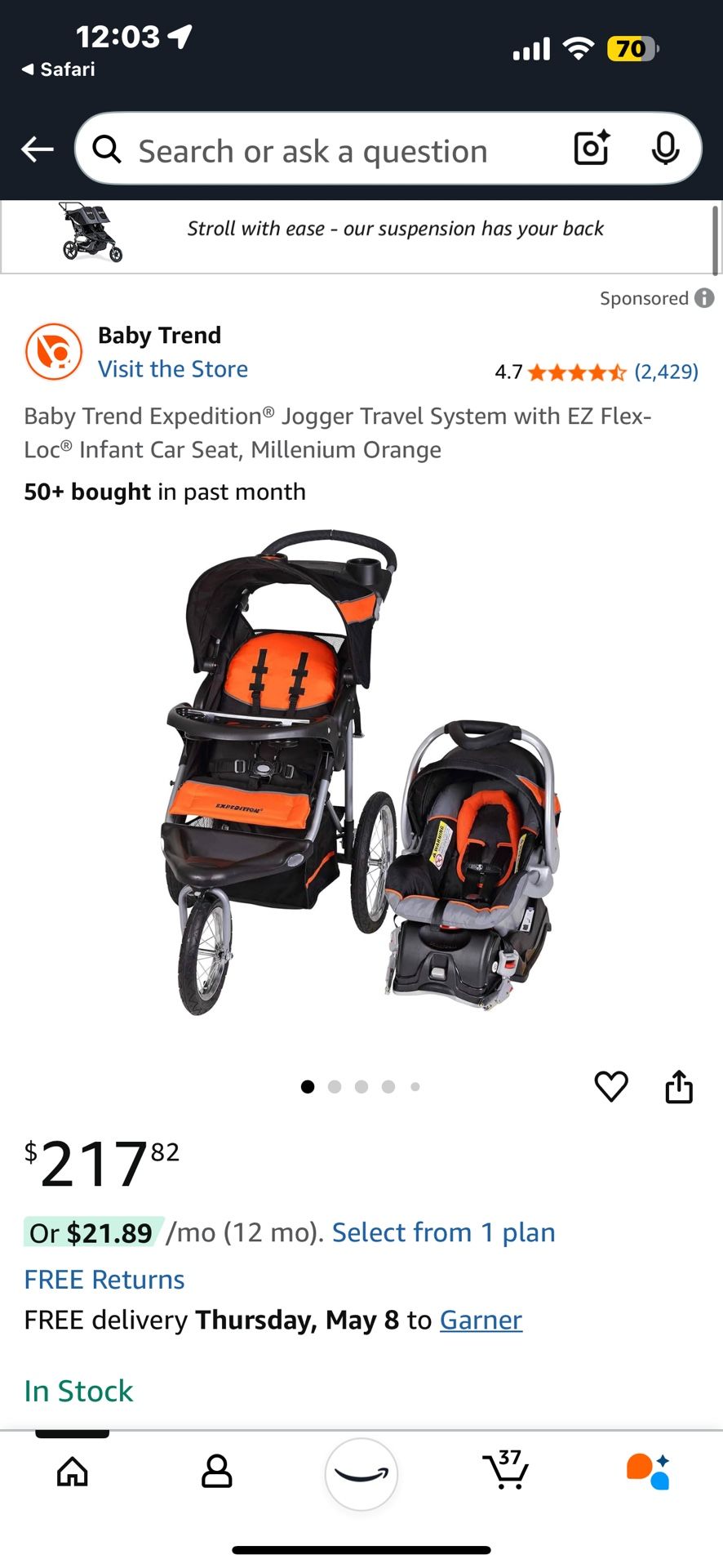 Car seat And Stroller Combo