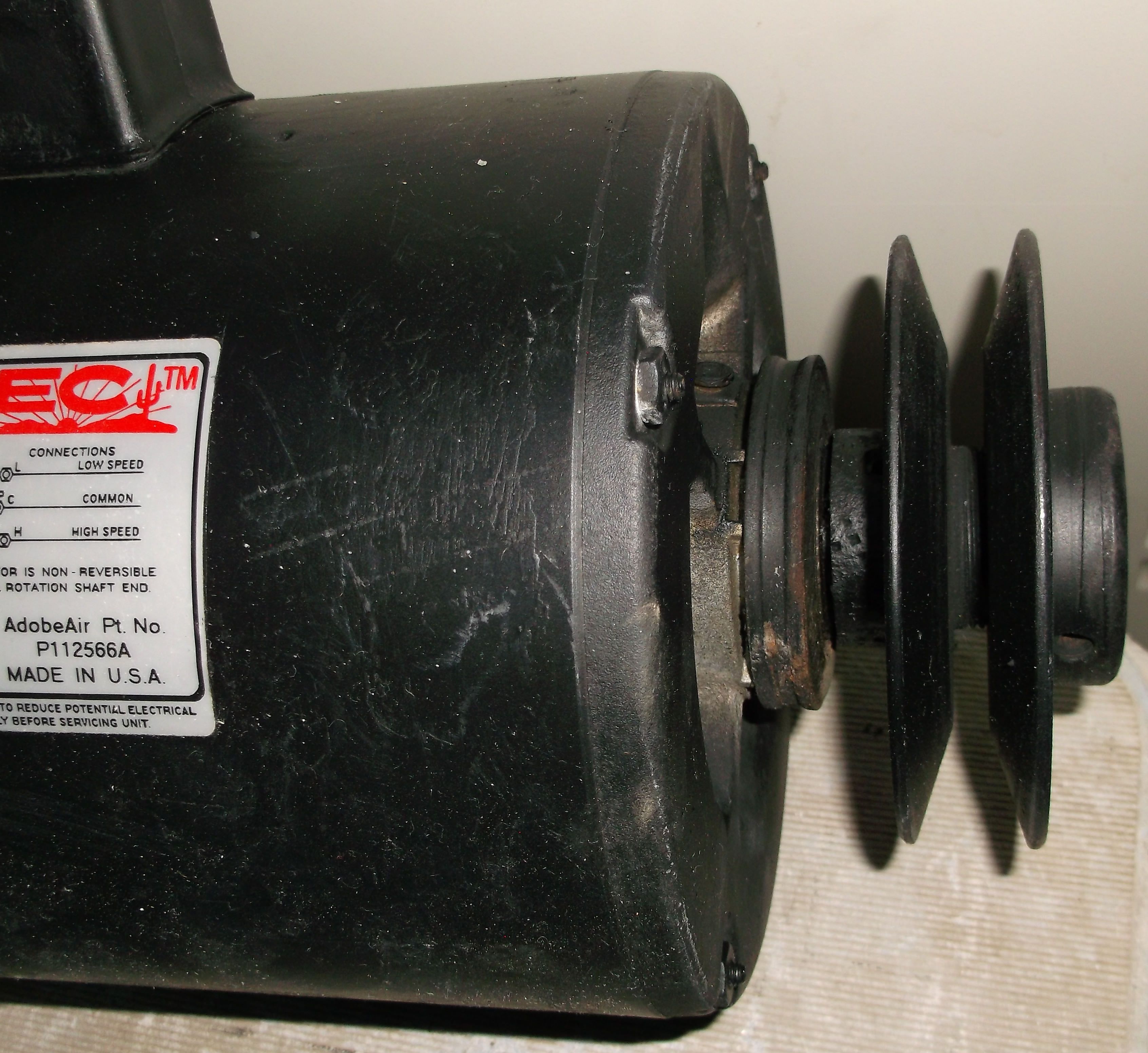 Emerson Motor Division Swamp Evaporative Cooler System Motor 1HP 1725RPM / 1140 RPM 2-Speed C63CXGDH-4422 115V 60Hz 12.4A / 6.1A