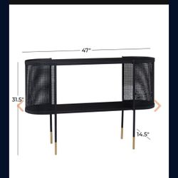 Black Mesh Console Table 