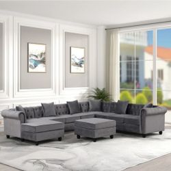 Like New Couch - Manchester 132" Sectional Sofa Set (5 Piece)