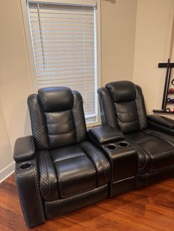 Leather Theater Recliner 2pc