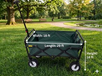 Heavy Duty Compact Folding 150lb Capacity Outdoor Utility Cart, Green