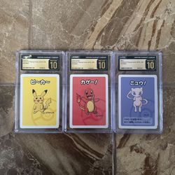 Pokemon Old Maid - CGC Pristine 10 - Mew - Pikachu - Charmander