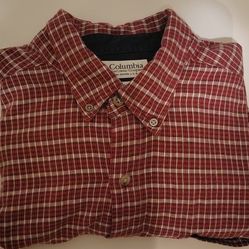 Men's Columbia Sportwear Long Sleeve Plaid Button front Shirt Size XL