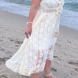 🏝️Beautiful  Dress Rushing dress / Lindo vestido de encaje.