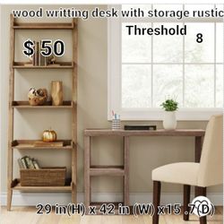 Brand New Writting Desk With Storage Rustic THRESHOLD