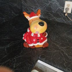 Santa Raindeer Cookie Jar