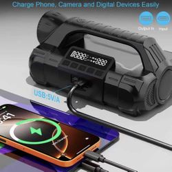 Jump Starter, 12 V, Air Compressor Inflator Air Pump Battery Charger; 24000mAH