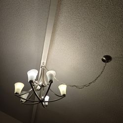 9-Light Nickel Chandelier with Clear Glass Hanging Ceiling Light Fixture for Living Room