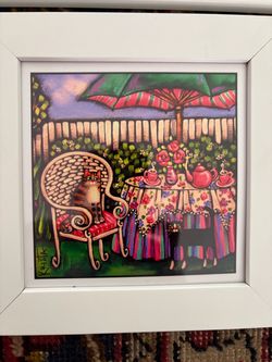 Framed Signed Prints of Cats. 7” x 7” . Coral Gables. $7 each