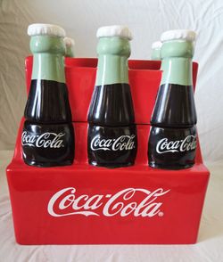 Vintage 2001 COCA COLA 6 Pack COOKIE JAR 9.5" x 9.0 by Gibson, Great condition