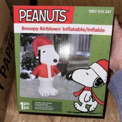 Snoopy in Santa Suit Inflatable