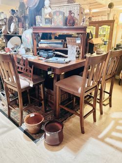 Bar Height Dining Table & 4 Chairs