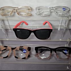 👓 5-Pair Eyewear Bundle – authentic Ray-Ban + Blue Light Readers (+3.0)