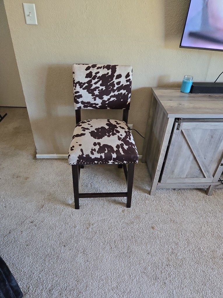 Counter Height Bar Stool Cow Print