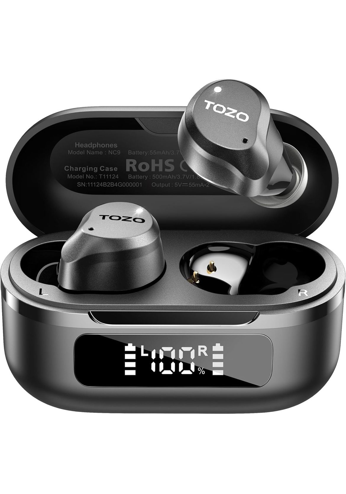 Hybrid Active Noise Cancelling Wireless Earbuds, 6 Mics ENC Clear Call, IPX8 Waterproof, in Ear Bluetooth 5.3 Headphones Stereo Bass Ear Buds 59H Play
