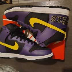 Nike Dunk Hi EMB Lakers Size 10 Men