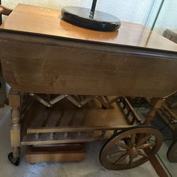 mid-century Colonial style tea or bar cart