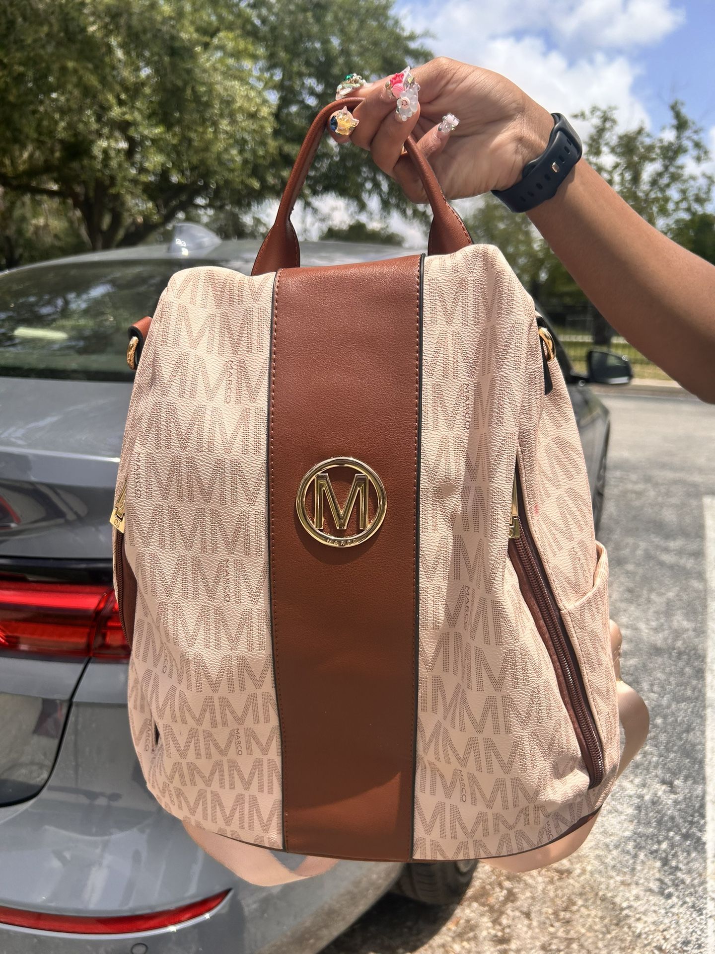 Pink & Brown Michael Kors Book bag