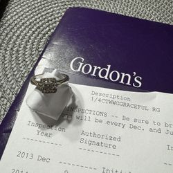 1/4 CT Diamond Ring Size 6