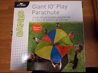 NEW Crane Giant 10" Play Parachute with 10 Balls