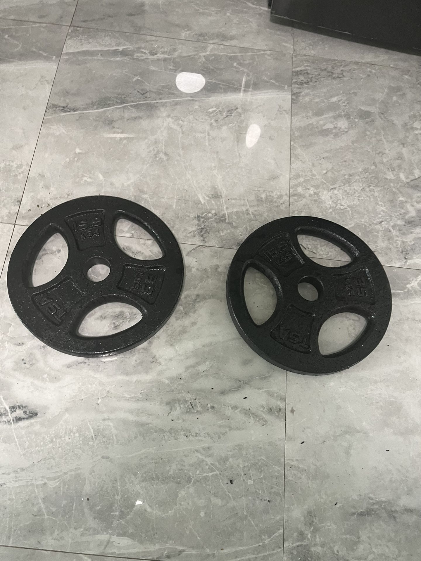 Pair Of 35lb Olympic Weights Plates Total 70lb