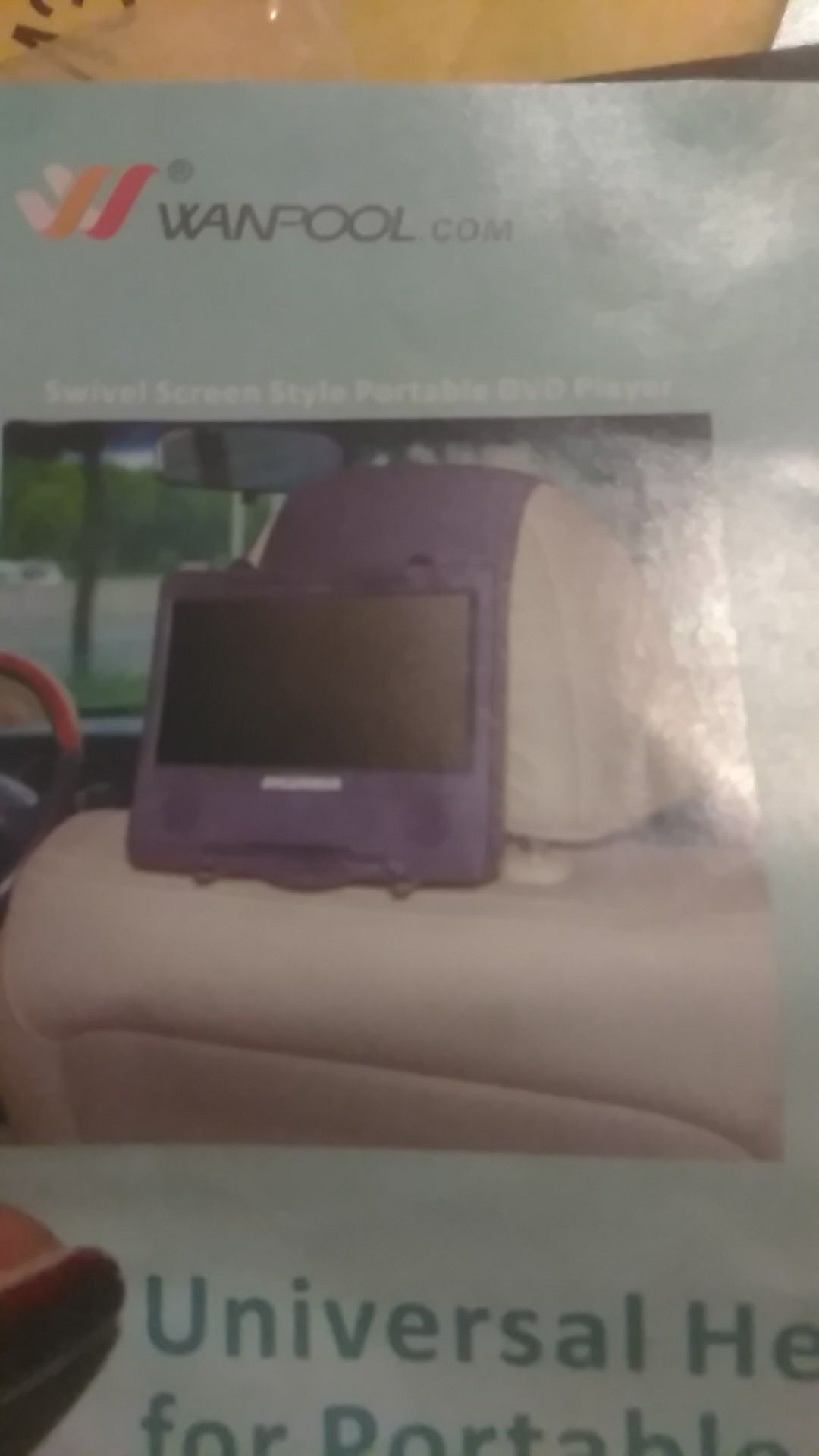Car I headrest mount holder for portable DVD player