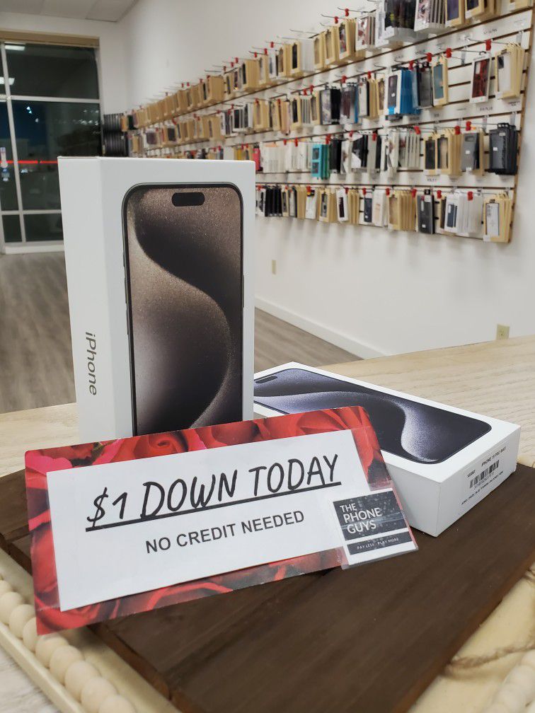 Apple IPhone 15 Pro Max Unlocked For All Carriers - $1 Down Today - NO CREDIT Needed 