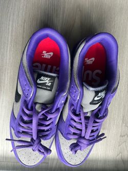 Nike x supreme purple grey sbs