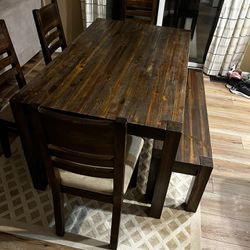 4 Piece Kitchen Table With Bench 
