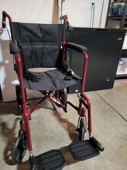 Medline Lightweight Transport Wheelchair with 12" Rear Wheels - Excellent Condition!
