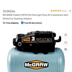 Mcgraw 3 Gallons Air Compressor 