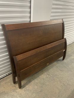 Sleigh Bed Headboard and Footboard, rails, & Mattress