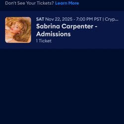 Sabrina Carpenter Concert Ticket