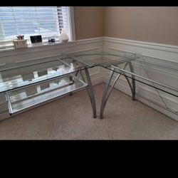 Glass L-Shape Office Desk!