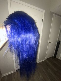 30’ Inch Midnight Blue Synthetic Wig .