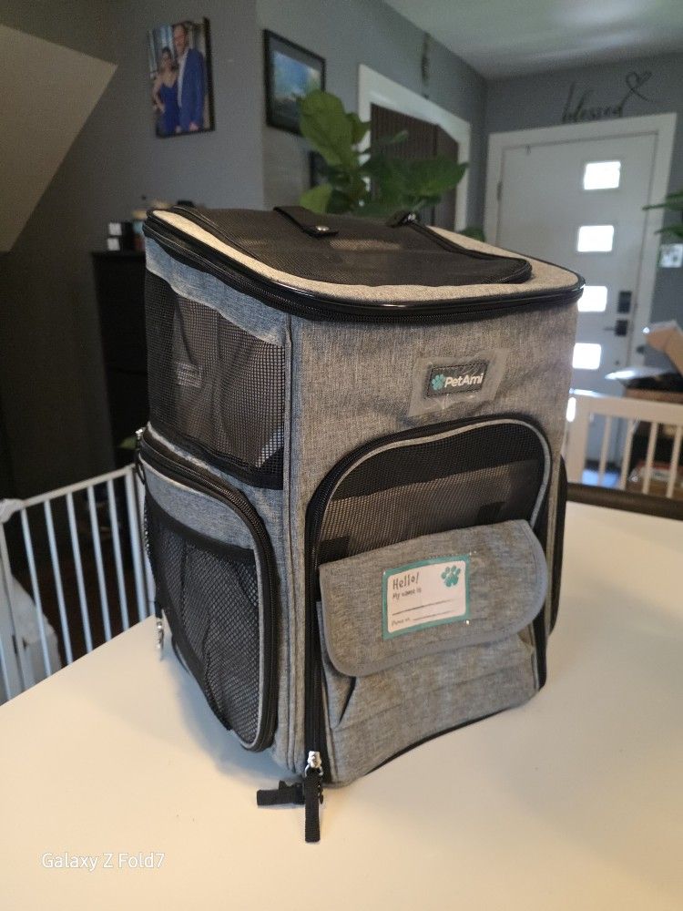 PetAmi Dog Backpack Carrier, Airline Approved Cat Backpacks for Carrying Small Large Cats, Pet Carrier Back Pack, Ventilated Soft Sided for Travel, Hi