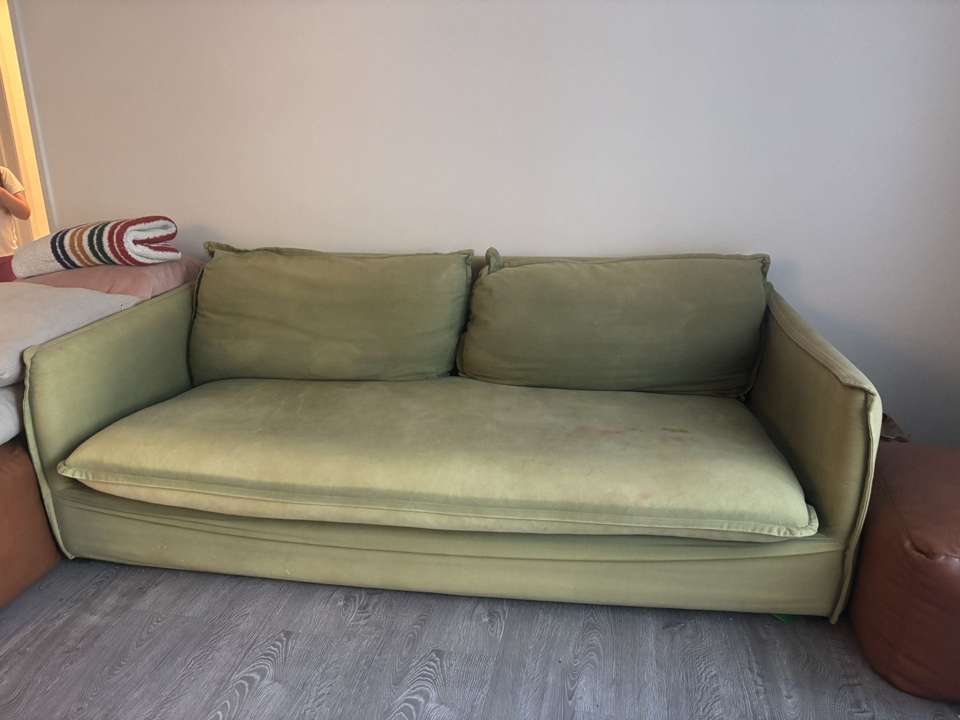 $200 – Sixpenny Neva 84” Couch in Quiet Sage (Retails $2,799)