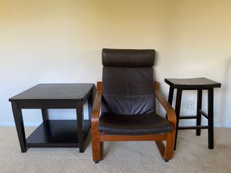 assorted furniture - a table, an armchair, and a stool