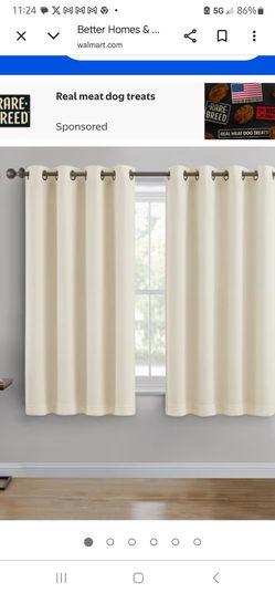 Curtains -  Light Polyester Beige Curtains  4' x 6'