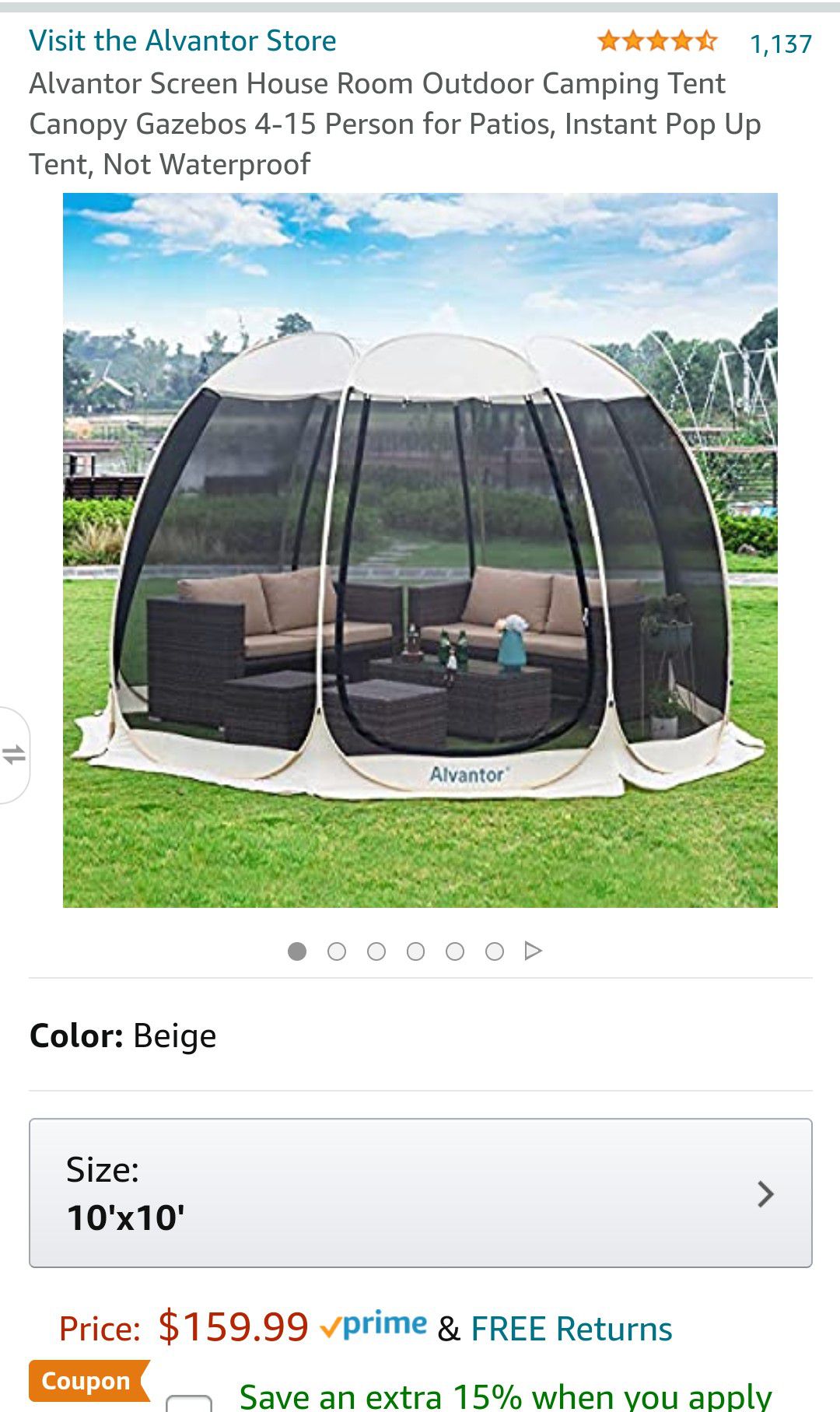 Alvantor Screen House Room Outdoor Camping Tent Canopy Gazebos